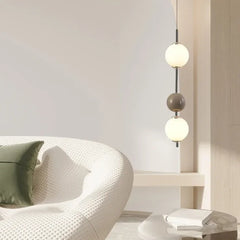Lámparas para habitacion diseño de esferas colgantes estilo crema