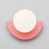 Aplique moderno de pared LED media luna en color macaron para dormitorio