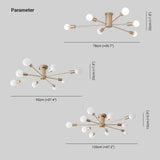 Lámpara de techo Sputnik moderna de metal con LED regulable para salón