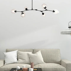 Lámpara Araña Colgante Nórdica de Vidrio Molecular con Luz Tricolor Regulable para Salón