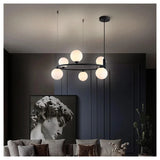 Lámpara colgante de bola de vidrio en forma de anillo estilo nórdico