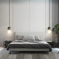 Lampara Colgante Cemento Nordico de Vidrio Esferas para Mesita de Noche