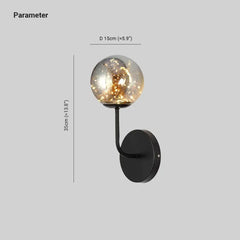 LED aplique pared diseño creativo de esfera de vidrio dorado