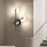 Apliques para pared led creativo de dos círculos para dormitorio