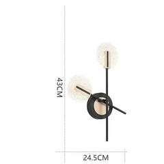 Apliques para pared led creativo de dos círculos para dormitorio