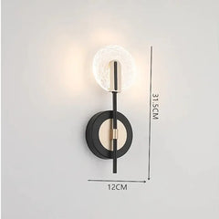 Apliques para pared led creativo de dos círculos para dormitorio