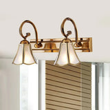 Aplique de pared dorado vidrio en forma de flor