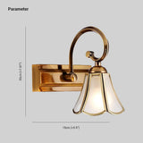 Aplique de pared dorado vidrio en forma de flor