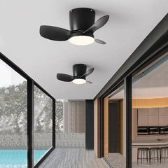 Plafón LED con ventilador de estilo nórdico blanco para dormitorio