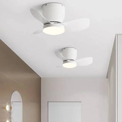 Plafón LED con ventilador de estilo nórdico blanco para dormitorio