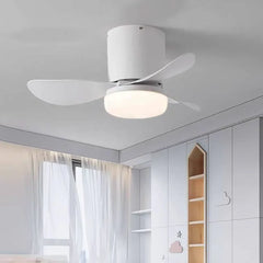 Plafón LED con ventilador de estilo nórdico blanco para dormitorio