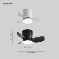 Plafón LED con ventilador de estilo nórdico blanco para dormitorio
