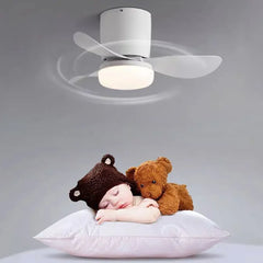 Plafón LED con ventilador de estilo nórdico blanco para dormitorio