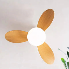 Plafón LED con ventilador de estilo nórdico blanco para dormitorio