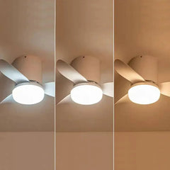 Plafón LED con ventilador de estilo nórdico blanco para dormitorio