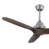 Luz de ventilador de comedor vintage de madera de madera de tres cuchillas