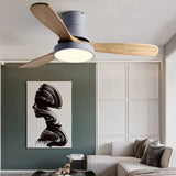Plafón LED madera con ventilador para salón