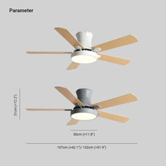 Plafón LED regulable con ventilador para dormitorio