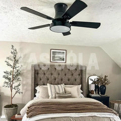 Plafón LED regulable con ventilador para dormitorio