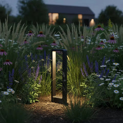 Baliza exterior rectangular negra LED IP65 moderno jardín