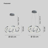 Lámpara colgante de diseño irregular LED regulable en altura para comedor