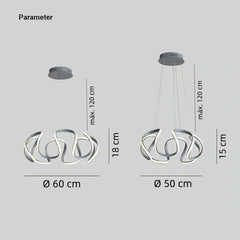Lámparas colgantes de diseño irregular moderno de metal con LED regulable comedor