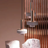 Lámpara colgante de terrazo rosa