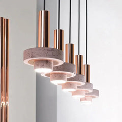 Lámpara colgante de terrazo rosa