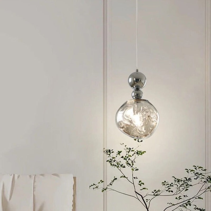 Mirrored Spherical Glass LED Pendant Light