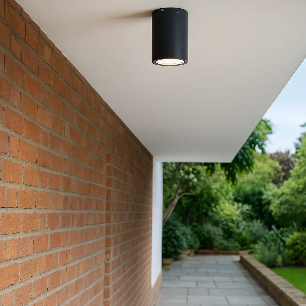 Foco LED de Superficie Exterior Impermeable de Metal Gris Oscuro Moderno
