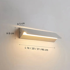 Aplique de pared rectangular blanco LED orientable moderno para dormitorio
