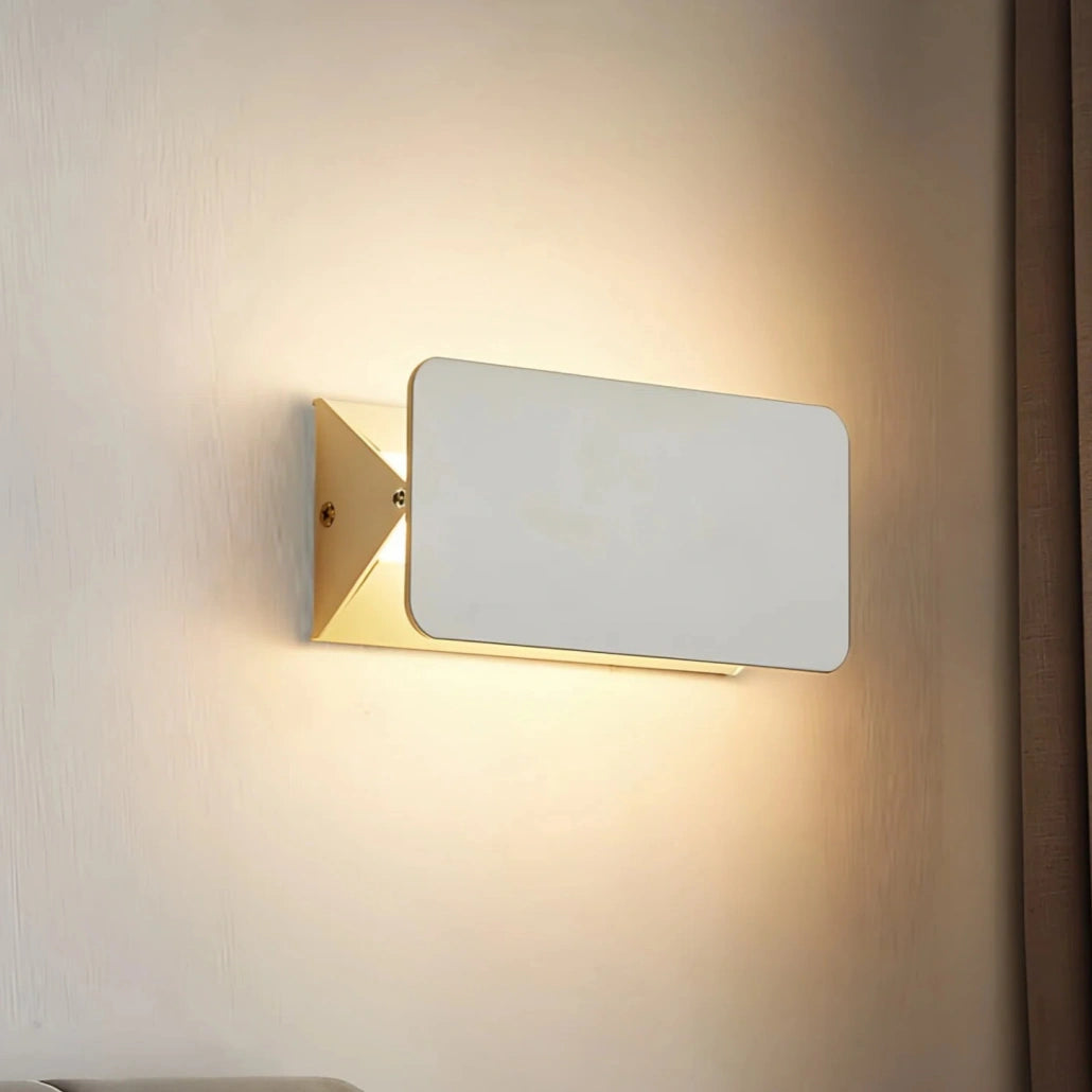 Aplique de pared rectangular blanco LED orientable moderno para dormitorio