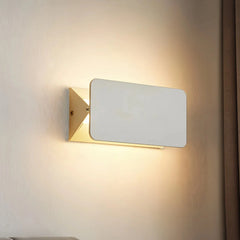 Aplique de pared rectangular blanco LED orientable moderno para dormitorio