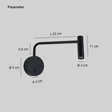 Lámpara de pared para lectura moderna LED orientable para dormitorio