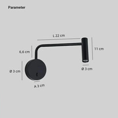 Lámpara de pared para lectura moderna LED orientable para dormitorio