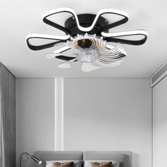 Ventilador de techo en forma de flor LED oscilante Ø50 cm para dormitorio