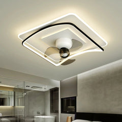 Ventilador de techo moderno con luz LED silencioso y oscilante para dormitorio