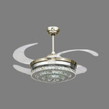 Ventilador de techo cristal LED con aspas retráctiles para salón Ø48 cm