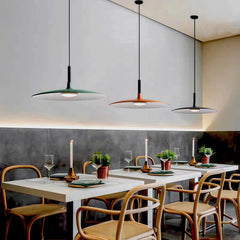 Lámpara colgante nórdica tipo plato LED regulable para comedor