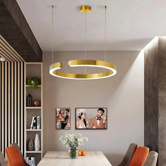 Lámpara colgante de anillo moderna con LED regulable en altura para comedor