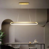 Lámpara colgante ovalada minimalista LED regulable en altura para isla de cocina