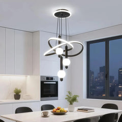 Lámpara colgante de diseño moderno LED con forma de infinito para comedor