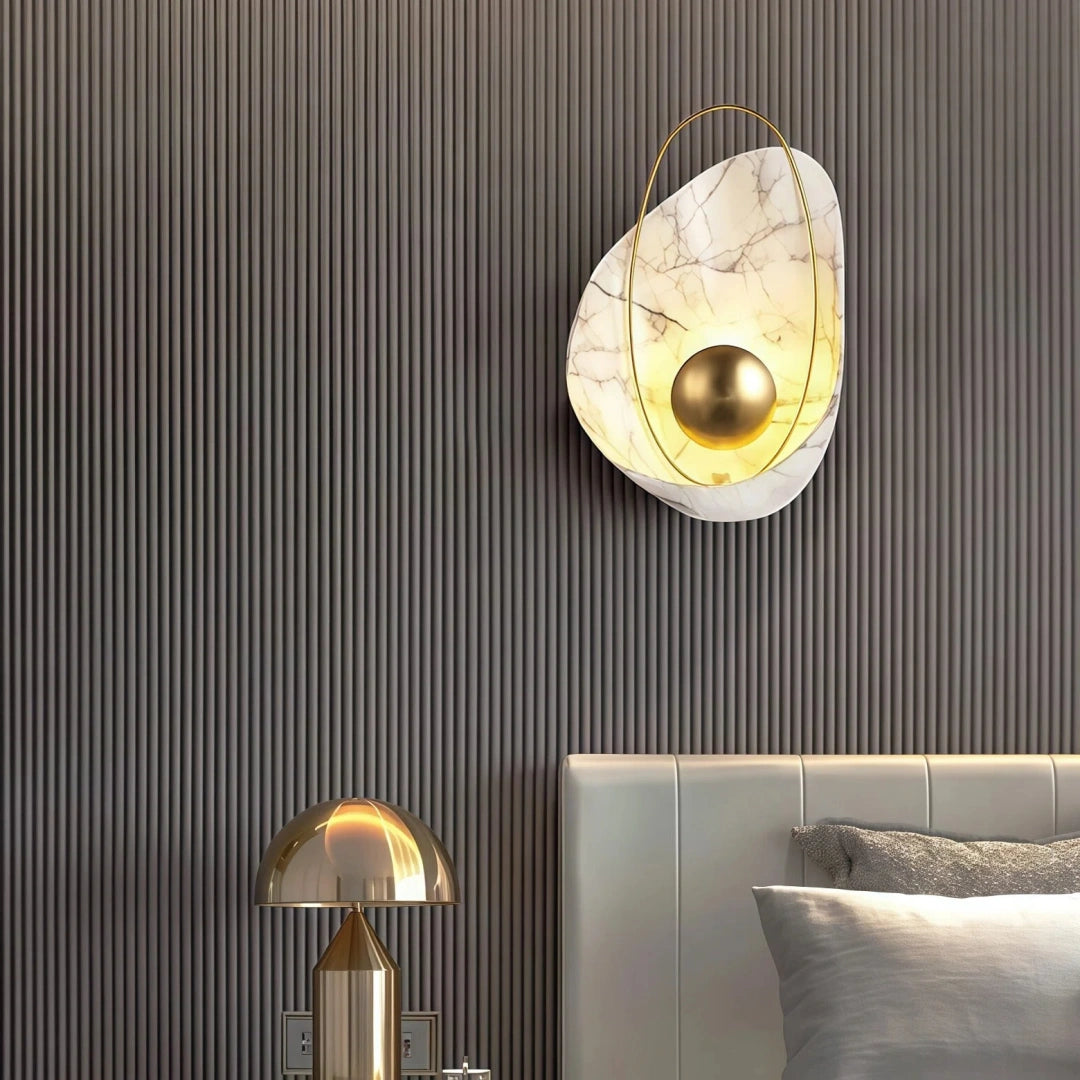 Aplique de pared diseño moderno LED concha efecto mármol para salón