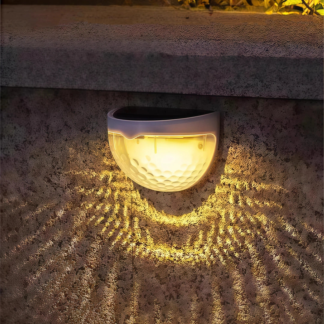 Aplique solar de pared exterior LED IP65 moderno semicircular blanco