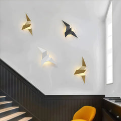 Aplique de pared de diseño moderno LED pájaro origami para salón