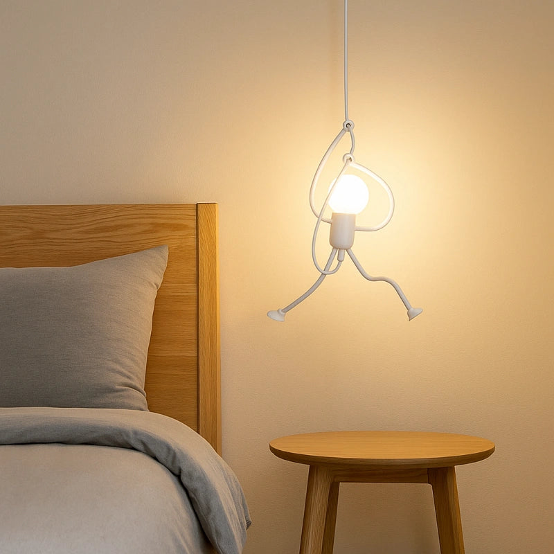 Lámpara colgante de diseño moderno con figura humana LED para comedor