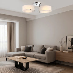 Lámpara de Techo LED Moderna de Cristal con Luz Tricolor Ajustable para Salón