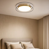 Lámpara de Techo LED Circular Moderna de Cobre para Dormitorio