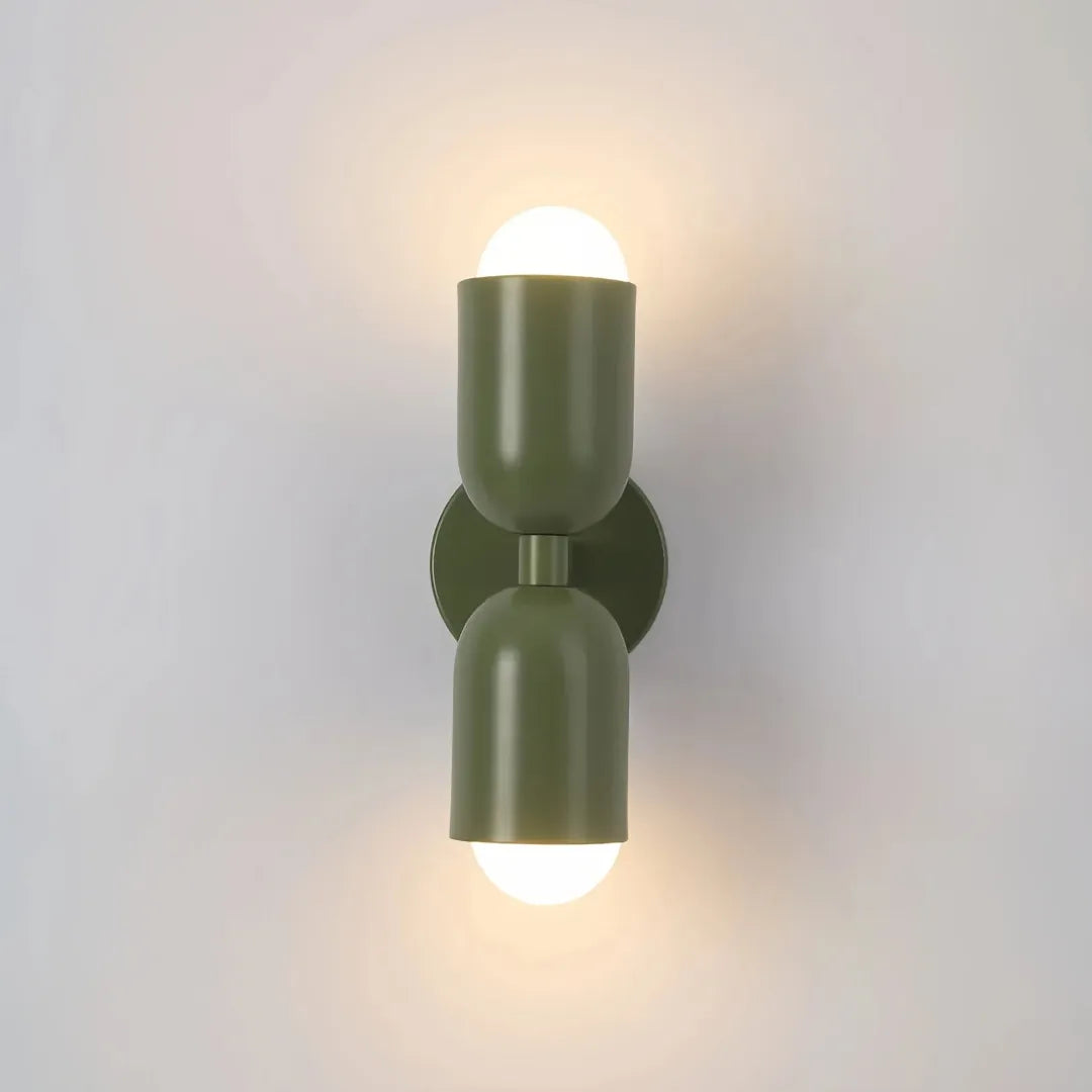 Aplique de pared bidireccional moderno en tono morandi para mesita de noche