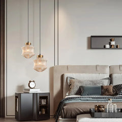 Fumo gris geométrico vidrio led luz colgante